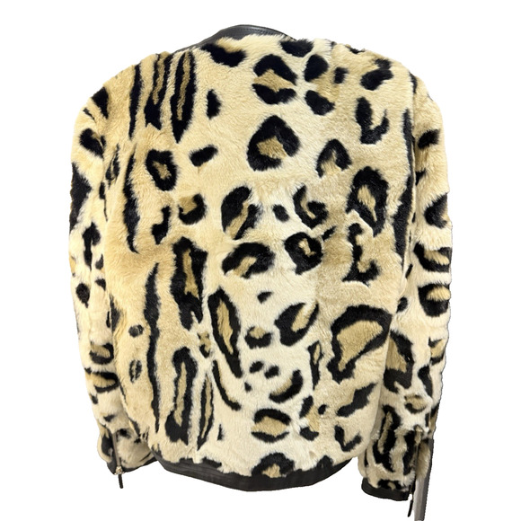 Karl Lagerfeld Paris Faux Fur Leopard Print Jacket Women’s XL - Picture 3 of 12